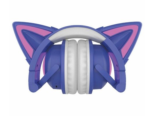 Наушники накладные QUMO PARTY CAT MINI ВТ 0050 ФИОЛЕТОВО-ГОЛУБЫЕ